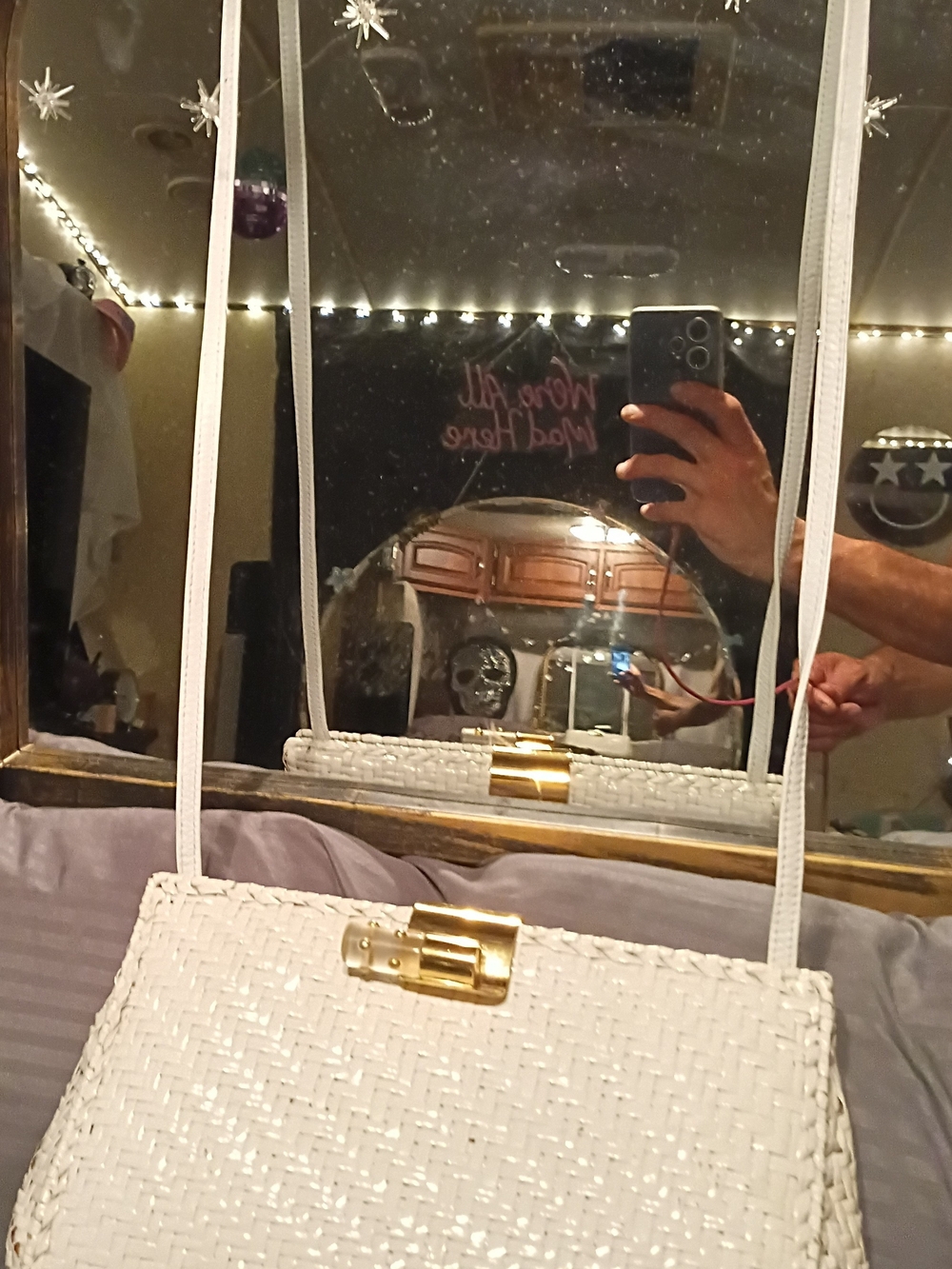 Woven Rodo Italy White Shoulder Bag with Gold-Tone Clasp(100%Authentic,Rare) - Picture 12 of 14